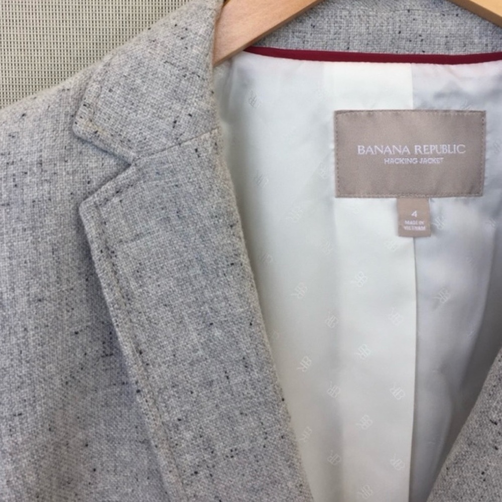 Banana Republic Light Gray Tweed Tailored Blazer - Picture 3 of 4
